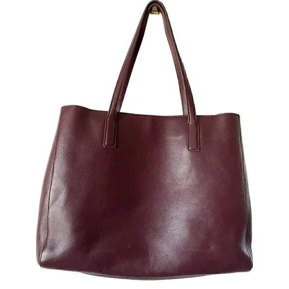 Anya Hindmarch Ebury Smiley Shopper Tote Small Leather Burgundy Perforated $1295